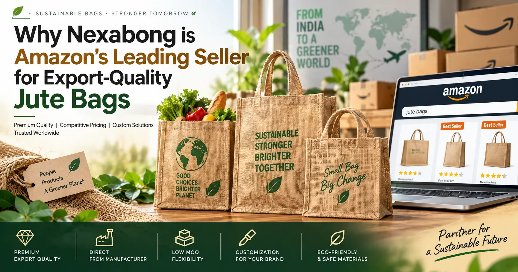 Why Nexabong is Amazon’s Leading Seller for Export-Quality Jute Bags